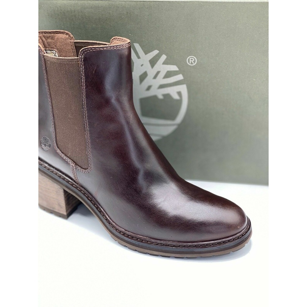 Timberland Women's High Chelsea Boot Size 9 Dark Brown Leather
